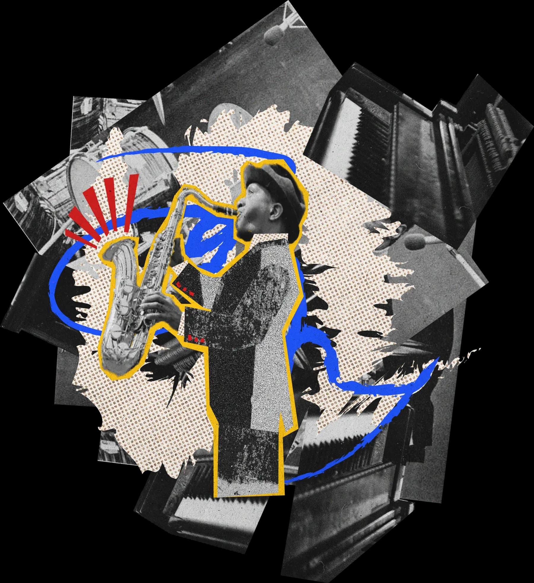 Jazz musician collage