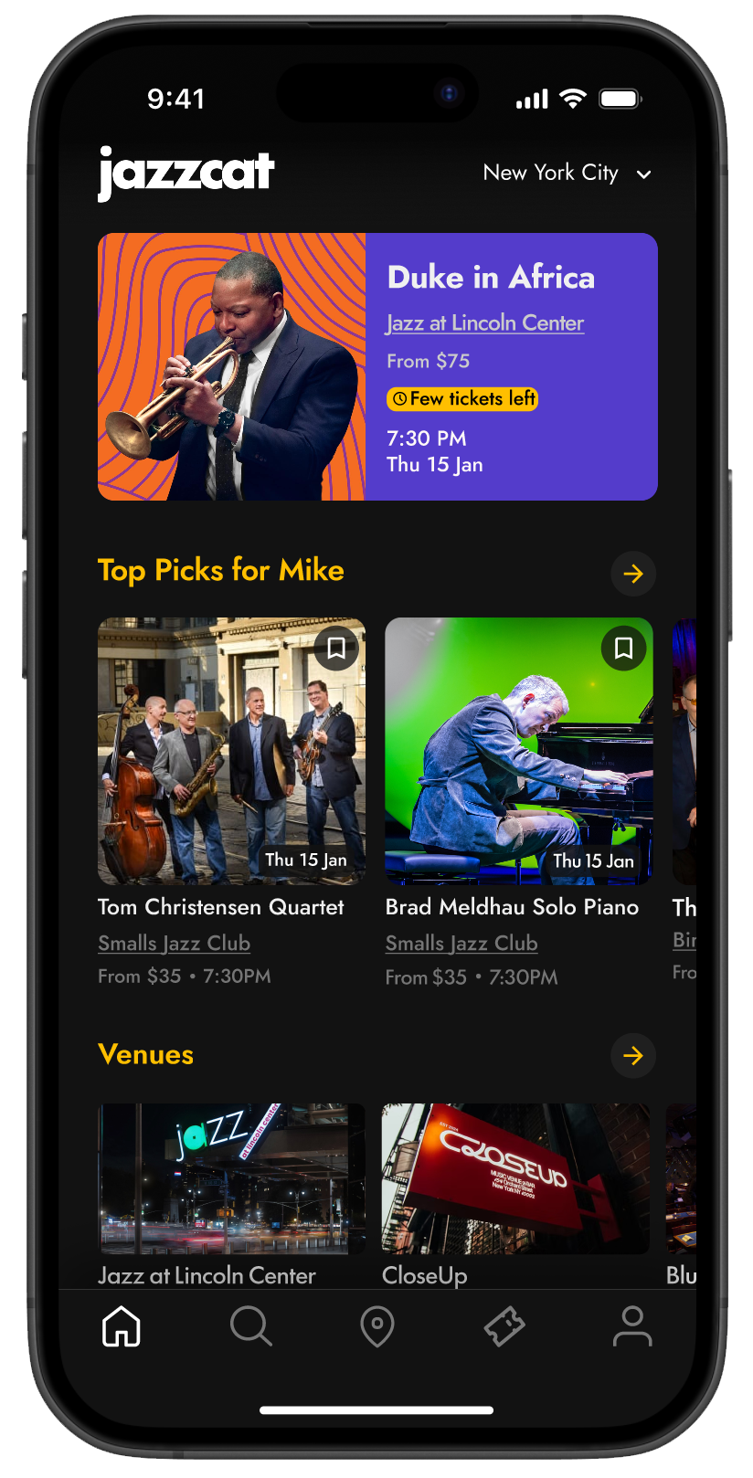 Jazzcat app on a phone
